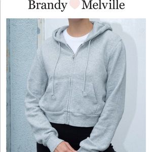 Brandy Melville gray cropped hoodie